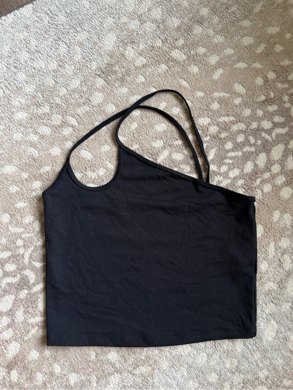 Abercrombie “Soft A&F Collection” Black Seamless One-Shoulder Tank Top